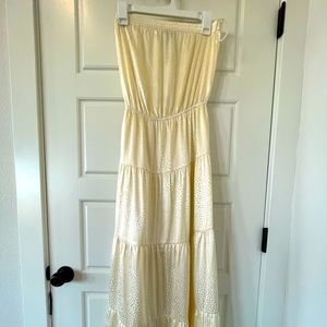 Naked Zebra Rivera Maya Maxi in Cream, size M, lined - perfect for the beach!